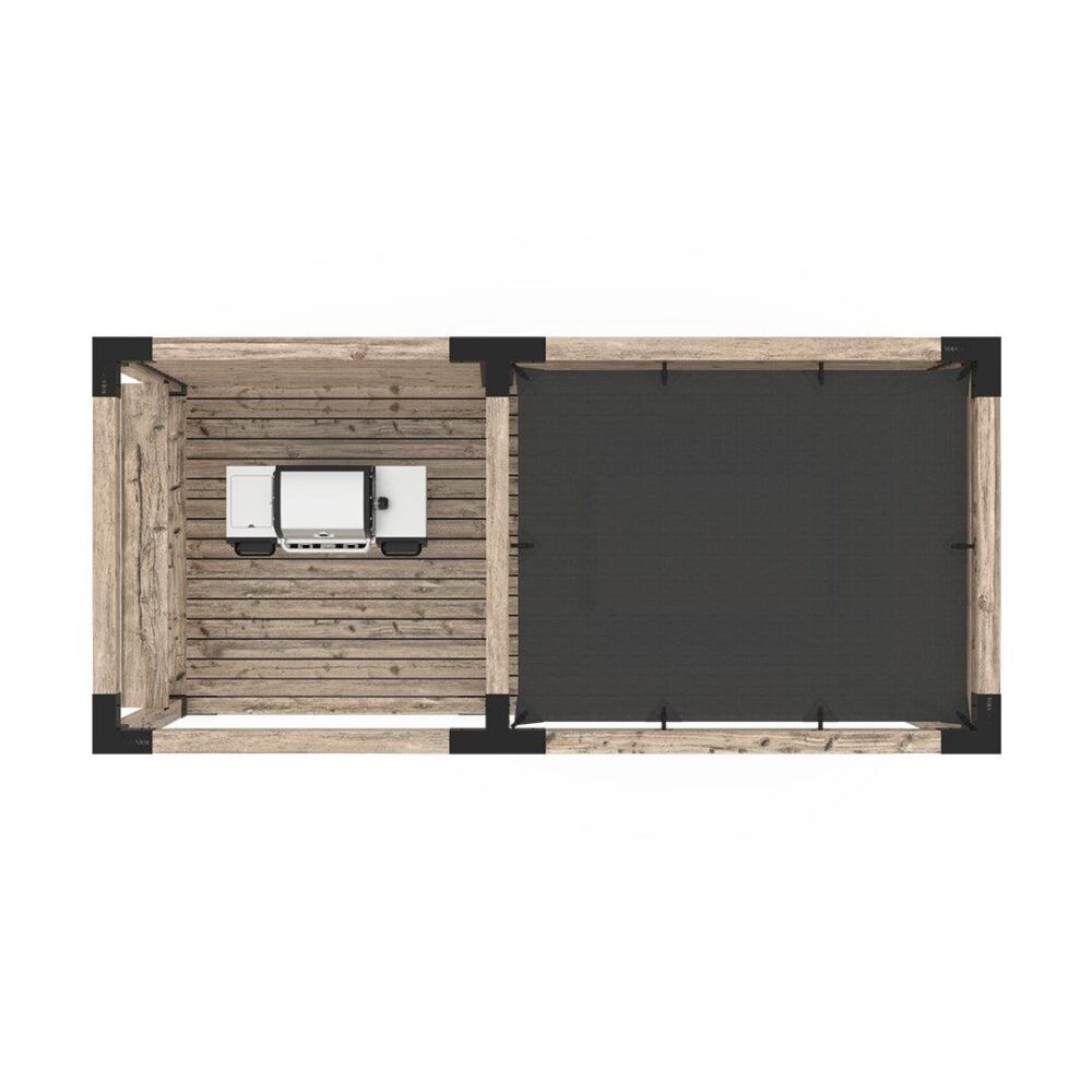 Alternative view of ARD470 Çift Bölümlü Gölgelikli Düz Tabanlı Barbekü Pergole