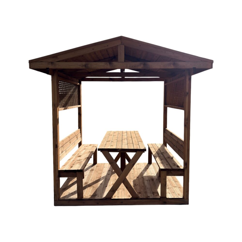 Ahşap Çardak - Taban Deckli - Çatılı - Seperatörlü - 200 CM