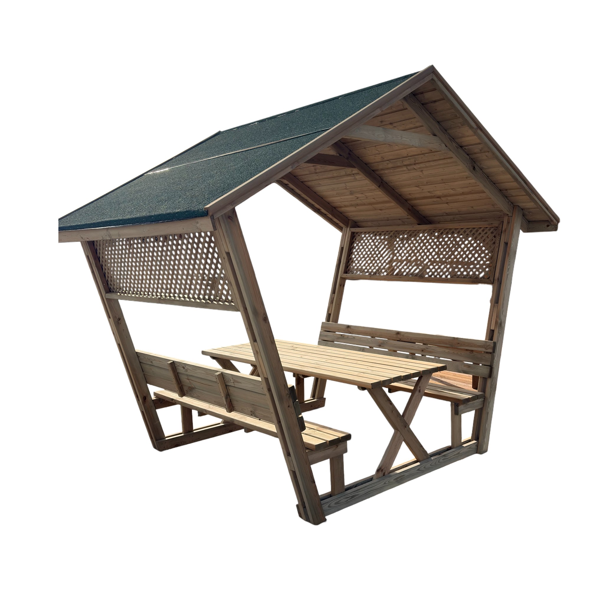 Ahşap Çardak - Çatılı - Seperatörlü - 200 CM