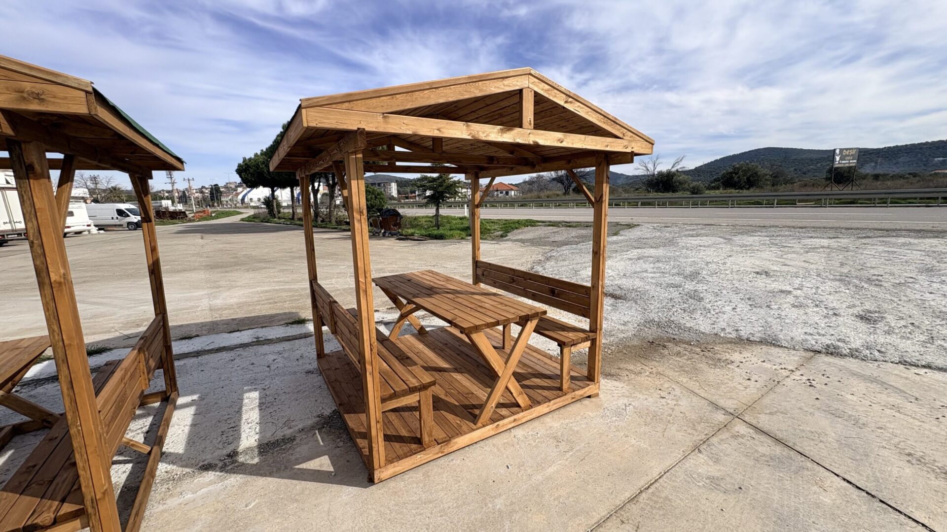 Ahşap Çardak - Taban Deckli - Çatılı - 200 CM - Görsel 4