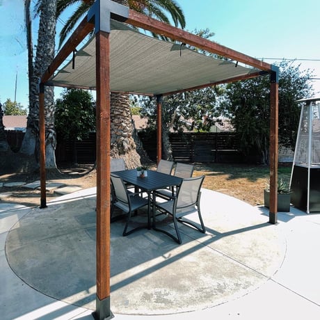ARD103 Tek Bölümlü Metal Braketli Gölgelikli Ahşap Pergola - Görsel 6