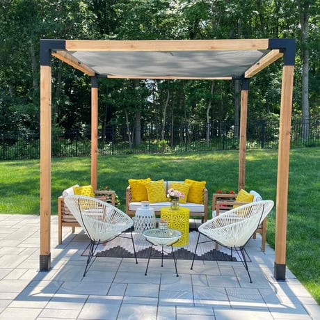 ARD103 Tek Bölümlü Metal Braketli Gölgelikli Ahşap Pergola - Görsel 4