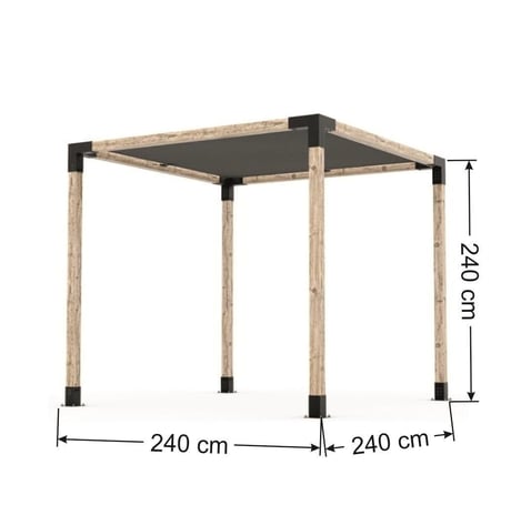 ARD103 Tek Bölümlü Metal Braketli Gölgelikli Ahşap Pergola - Görsel 9