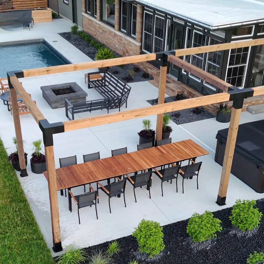ARD105 Çift Bölümlü Ahşap Pergola - Görsel 3