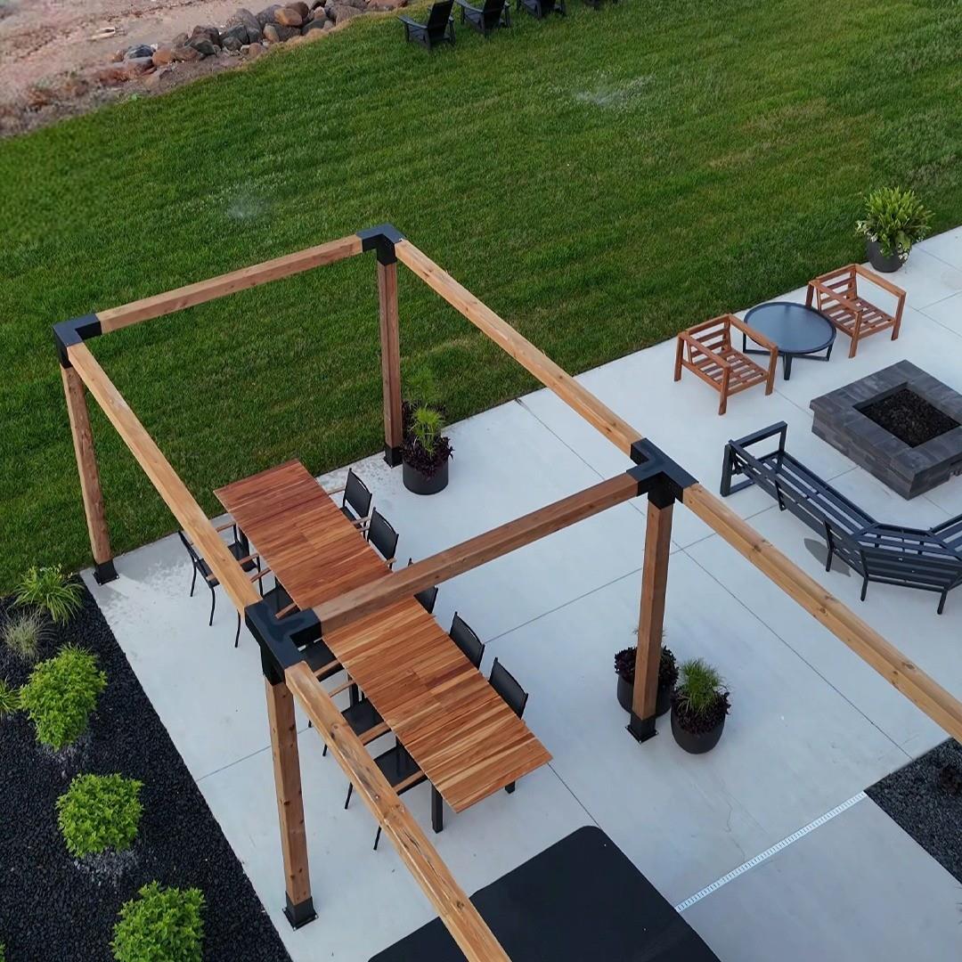 ARD105 Çift Bölümlü Ahşap Pergola - Görsel 2