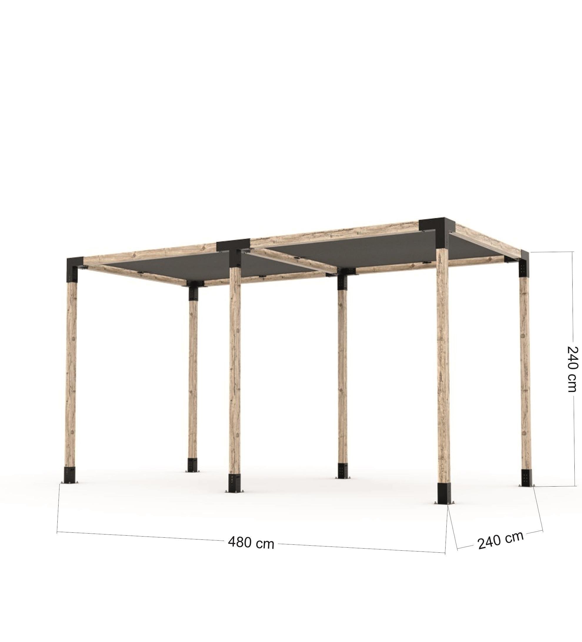 ARD107 Çift Bölümlü Gölgelikli Ahşap Pergola - Görsel 2
