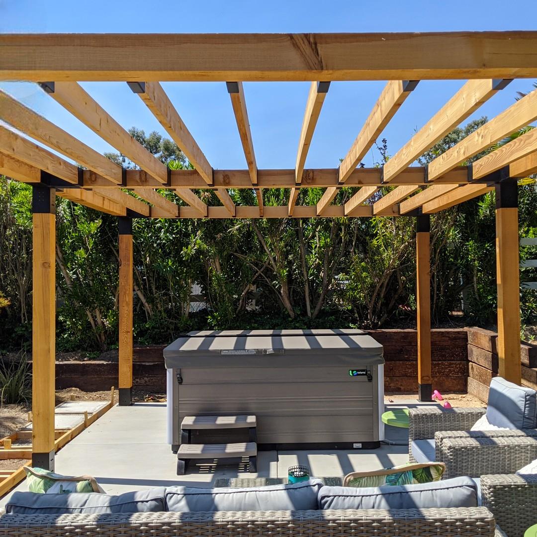 ARD108 Çift Bölümlü Kiriş Braketli Ahşap Pergola - Görsel 3
