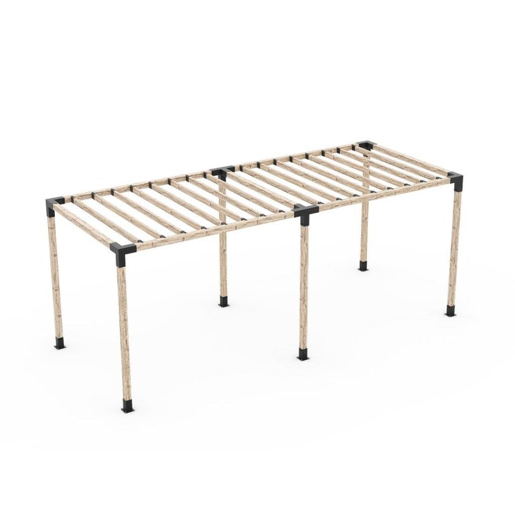 ARD108 Çift Bölümlü Kiriş Braketli Ahşap Pergola - Görsel 5