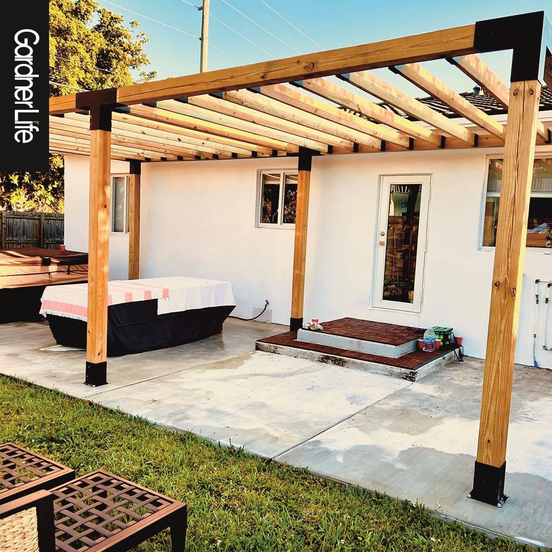 ARD108 Çift Bölümlü Kiriş Braketli Ahşap Pergola - Görsel 9