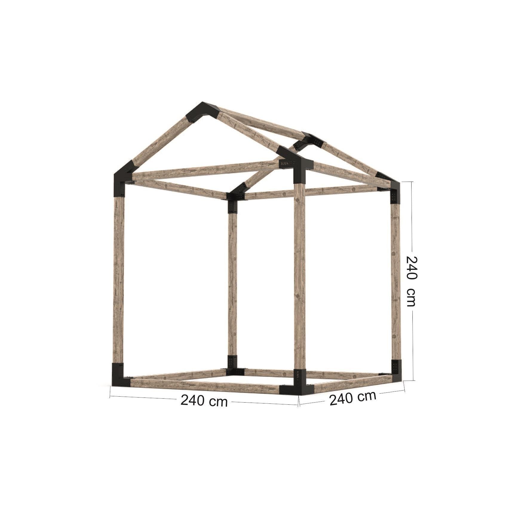 ARD110 Tek Bölümlü Çatılı Gölgeliksiz Küp Ahşap Pergola - Görsel 7