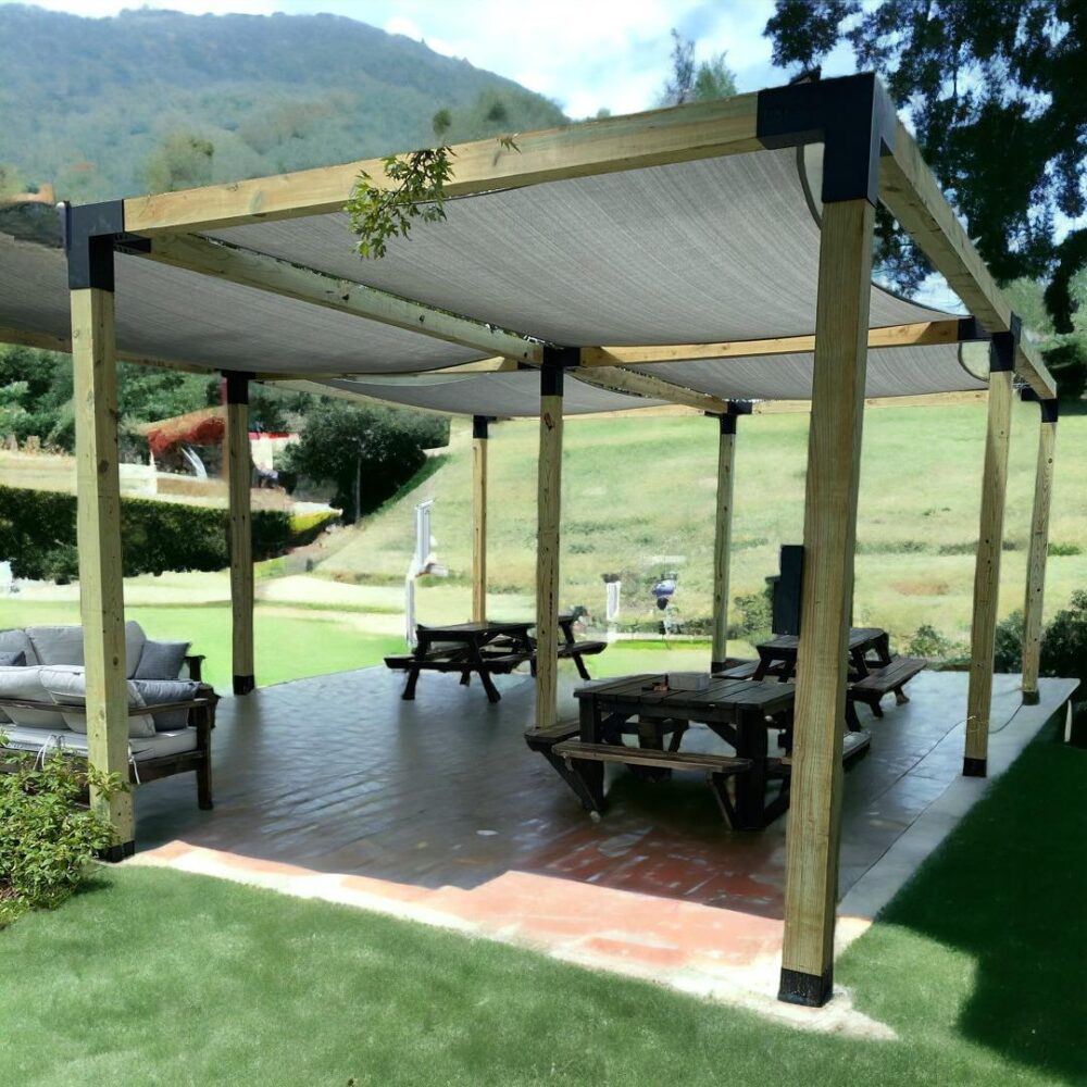 ARD116 Ahşap Dört Bölümlü Gölgelikli Pergole