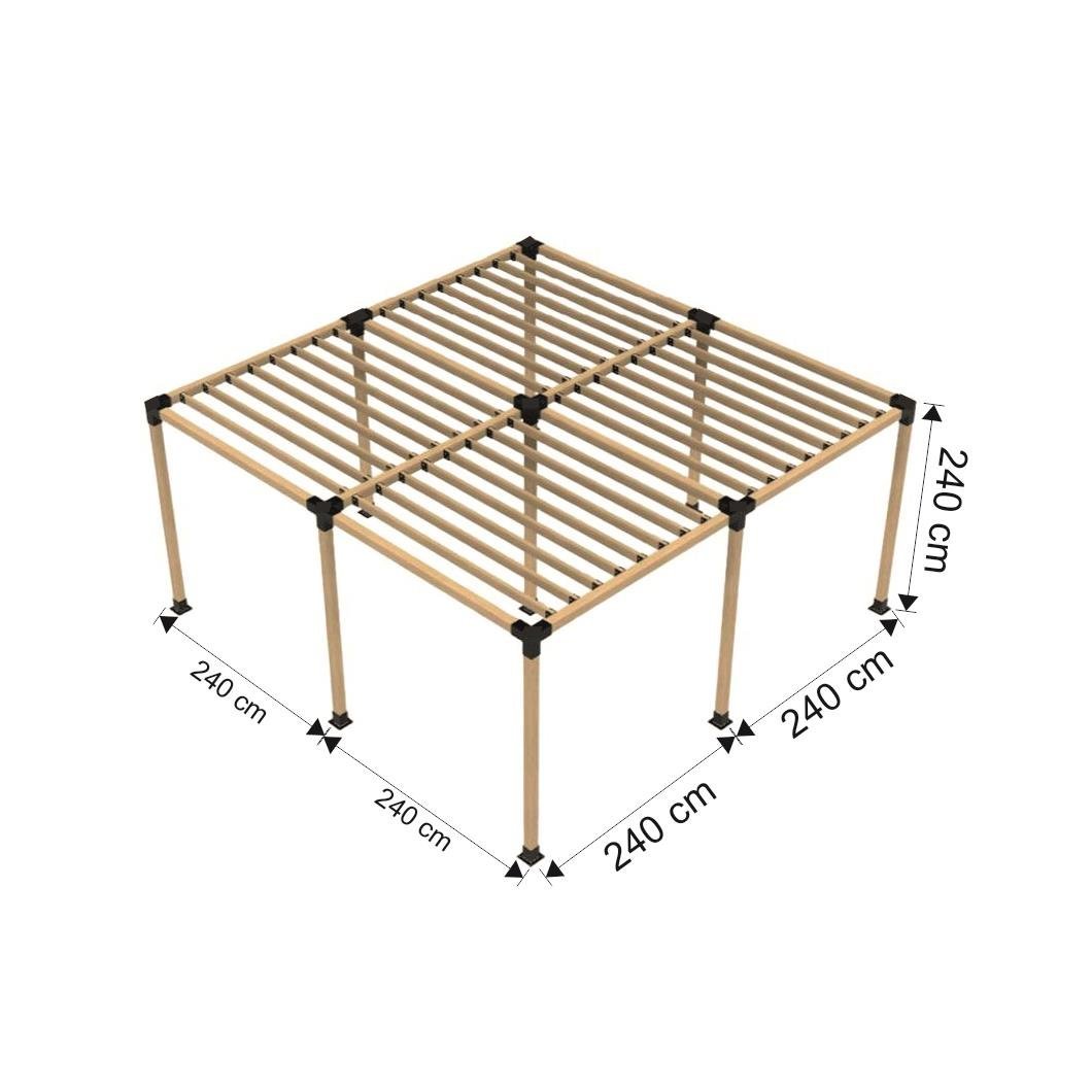 ARD117 Dört Bölümlü Kiriş Braketli Ahşap Pergola - Görsel 5