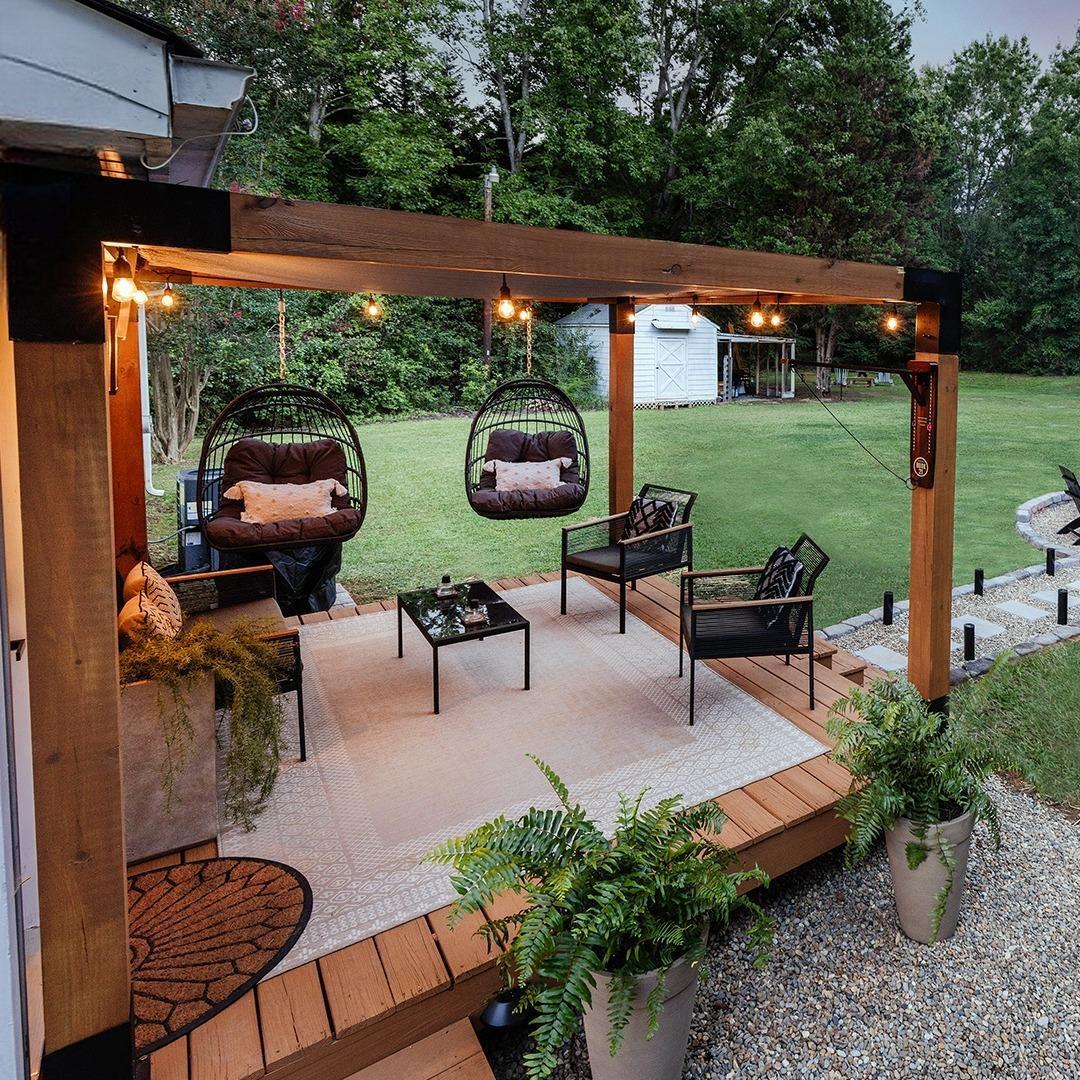 ARD148 Deck Tabanlı Gölgelikli Ahşap Pergola - Görsel 2