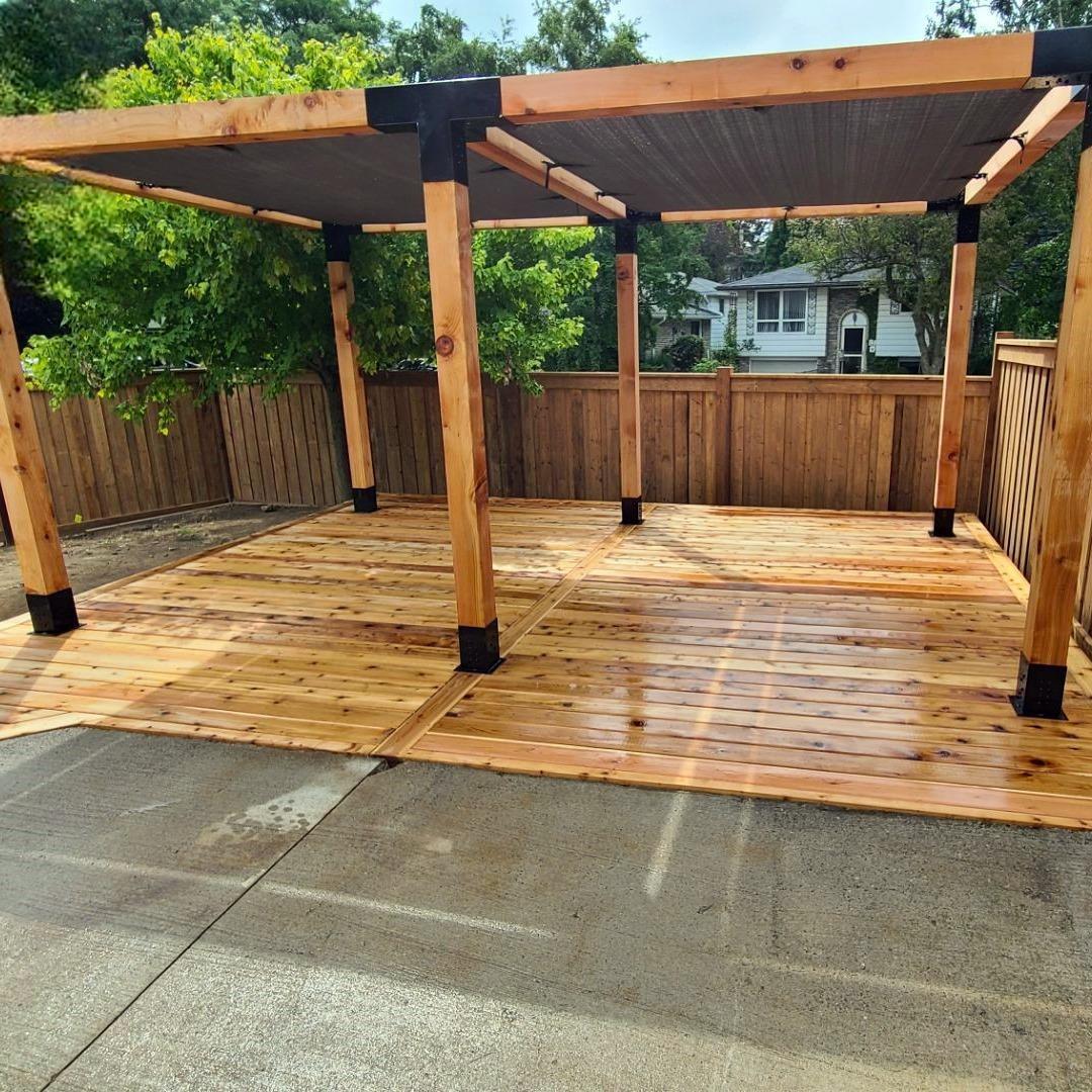 ARD148 Deck Tabanlı Gölgelikli Ahşap Pergola - Görsel 3