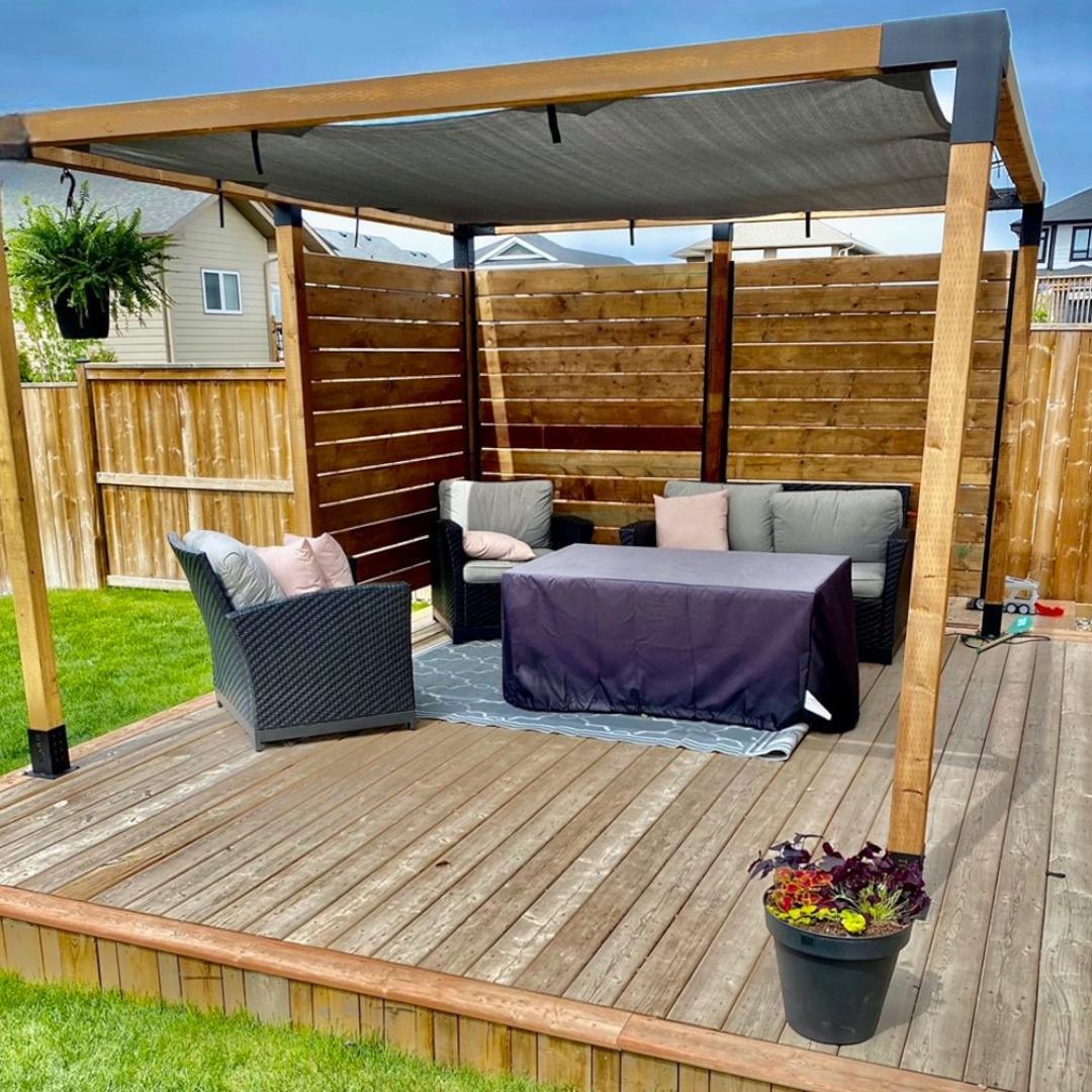 ARD148 Deck Tabanlı Gölgelikli Ahşap Pergola - Görsel 4