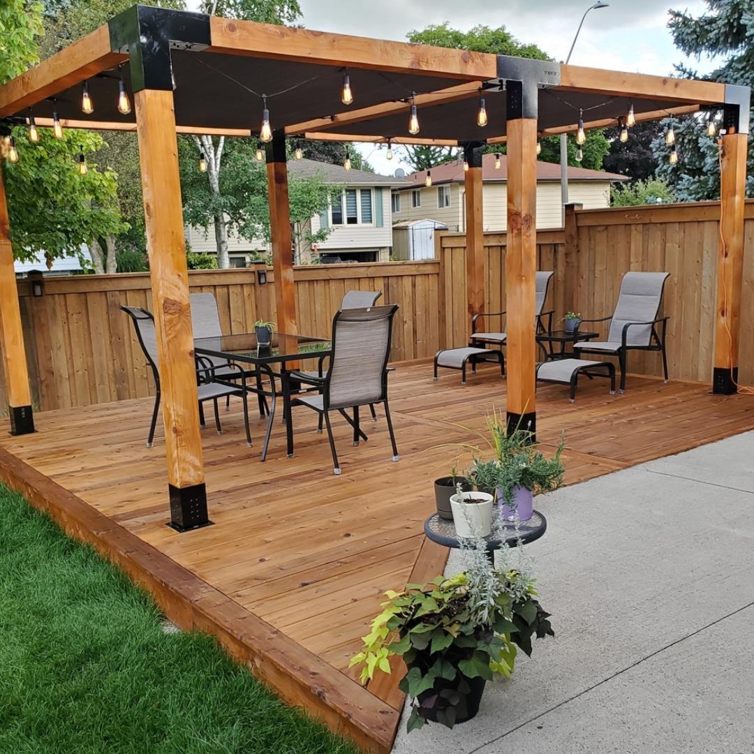 ARD148 Deck Tabanlı Gölgelikli Ahşap Pergola - Görsel 5
