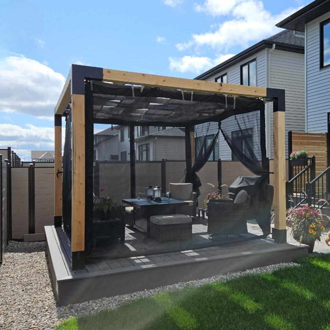 ARD148 Deck Tabanlı Gölgelikli Ahşap Pergola - Görsel 6