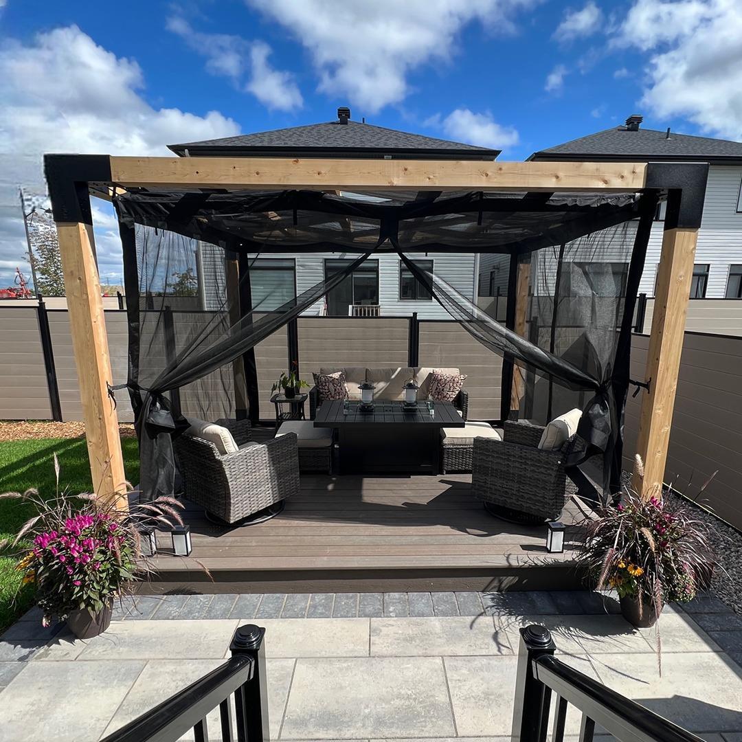 ARD148 Deck Tabanlı Gölgelikli Ahşap Pergola - Görsel 7