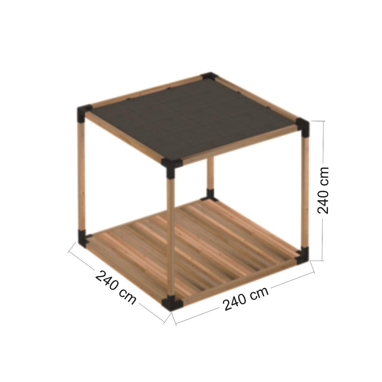 ARD148 Deck Tabanlı Gölgelikli Ahşap Pergola - Görsel 10