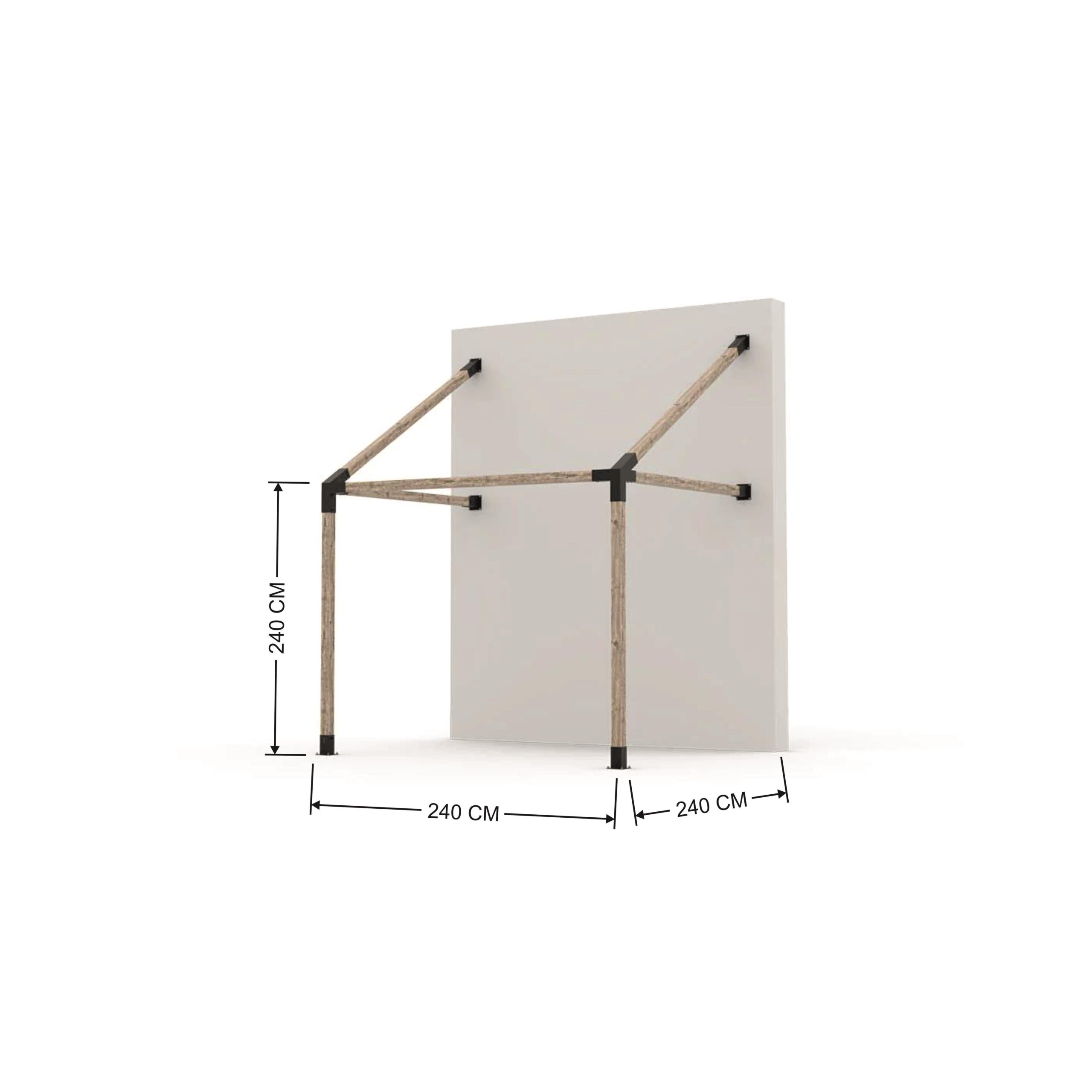 ARD462 Duvardan Çatılı Tek Bölümlü Ahşap Pergola - Görsel 3