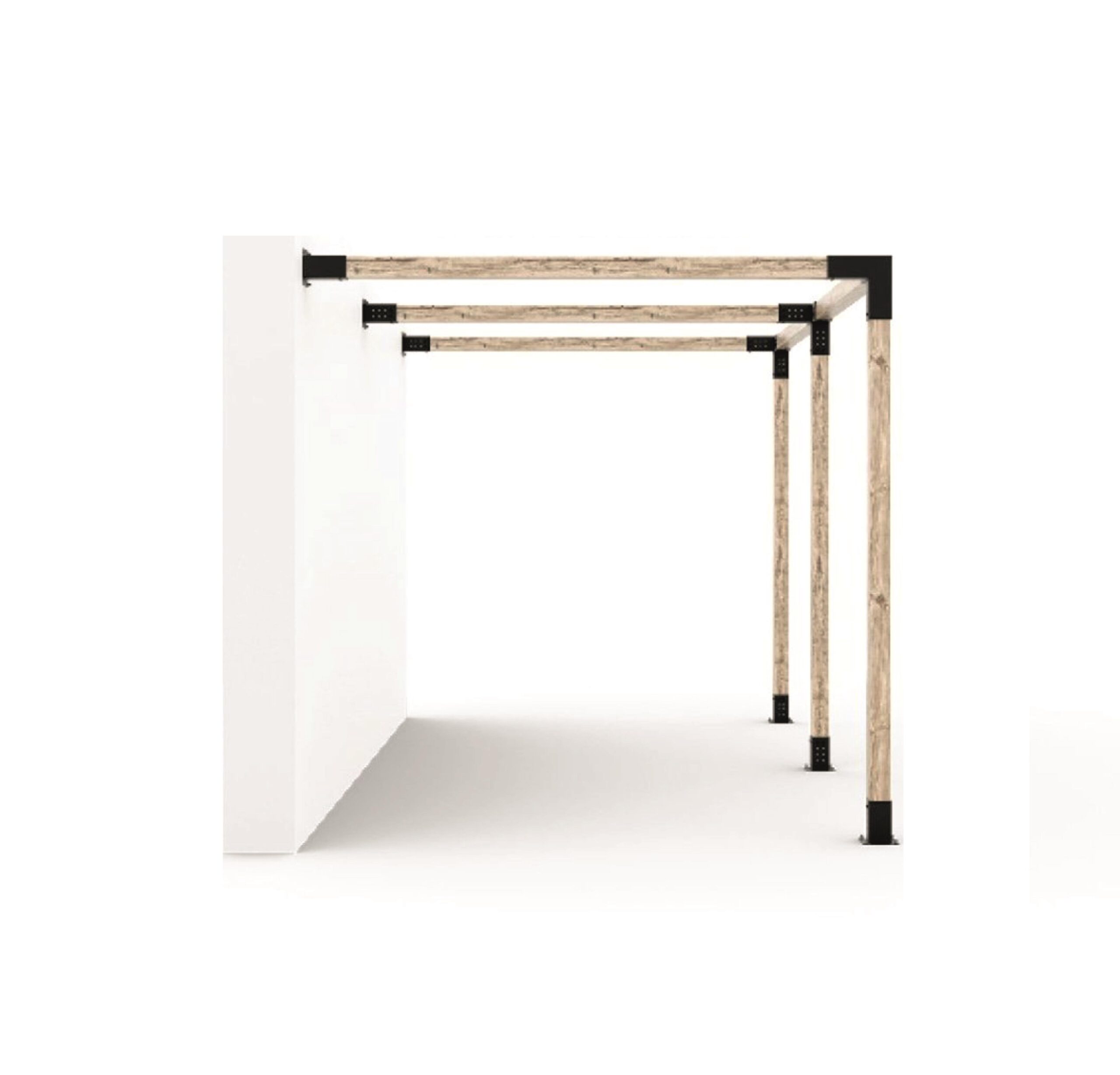 ARD464 Duvardan İki Bölümlü Ahşap Pergola - Görsel 4