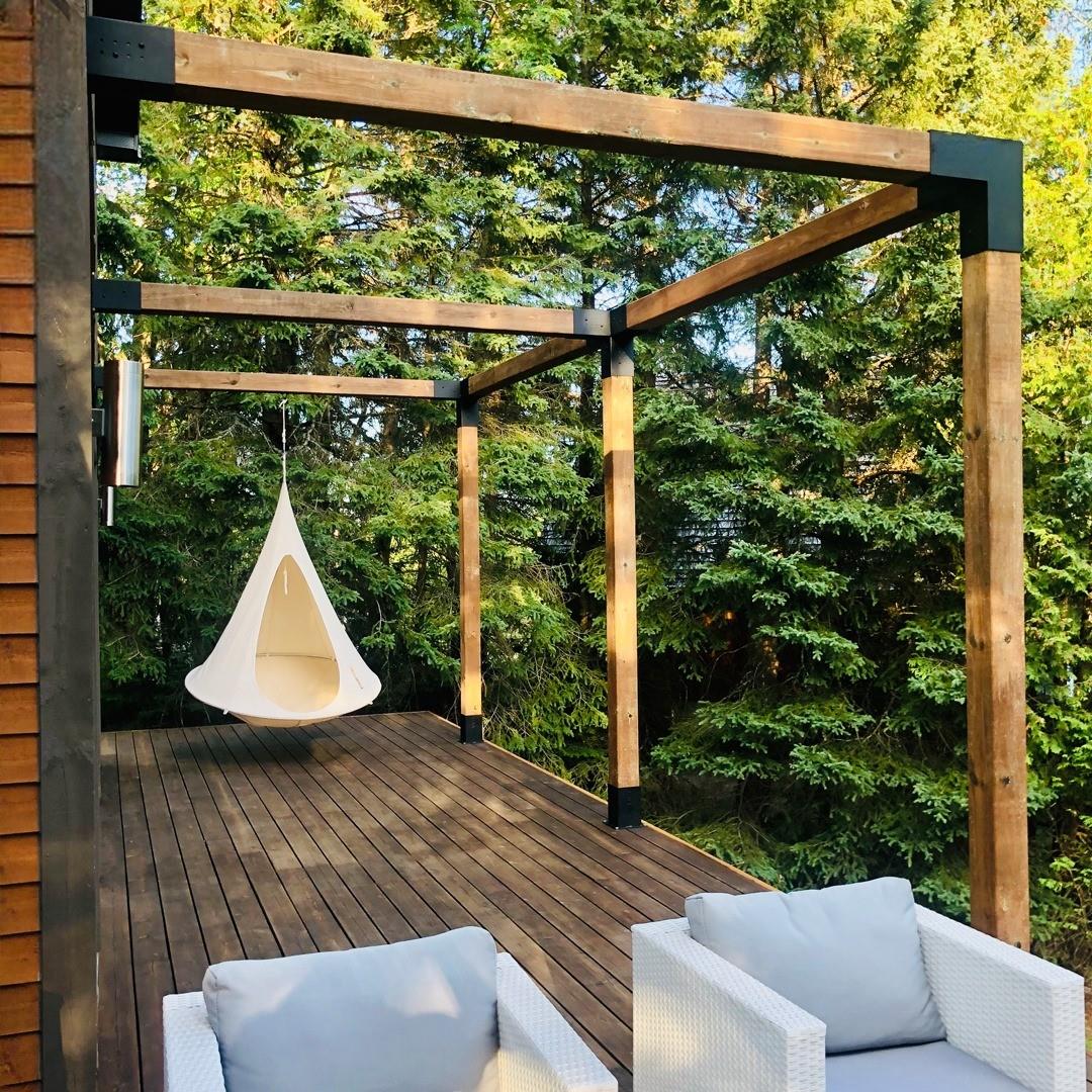 ARD464 Duvardan İki Bölümlü Ahşap Pergola - Görsel 2