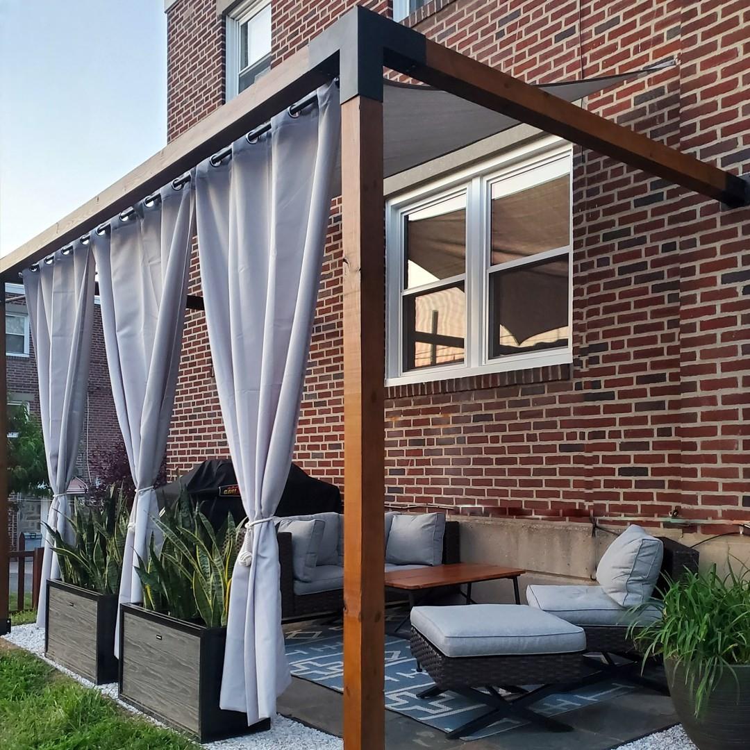 ARD466 Duvardan Tek Bölümlü Ahşap Pergola - Görsel 4