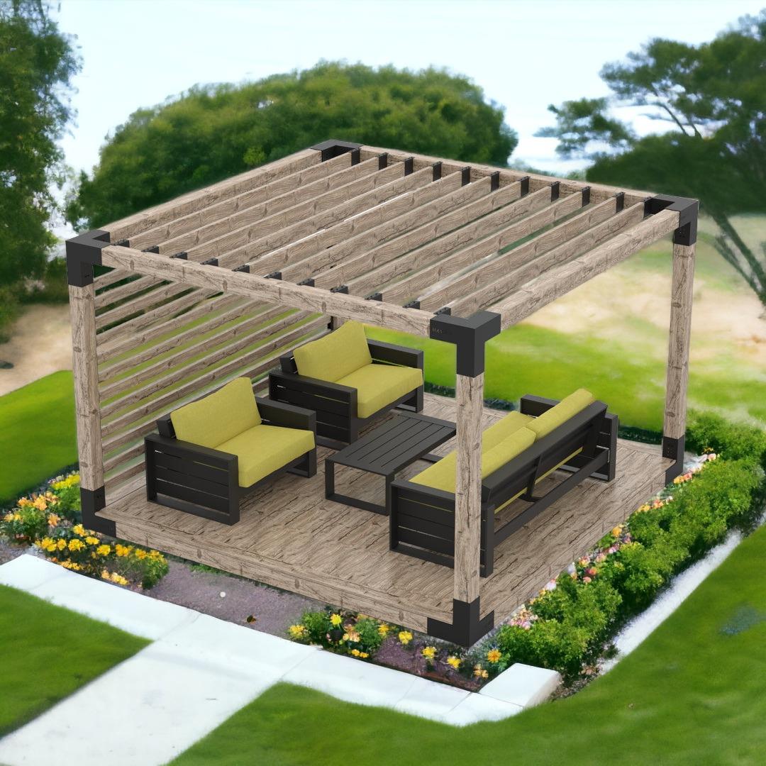 ARD480 Tekli Platformlu Ahşap Gölgelikli Pergole