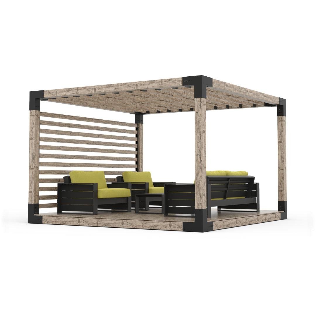 ARD480 Tekli Platformlu Gölgelikli Ahşap Pergola - Görsel 12