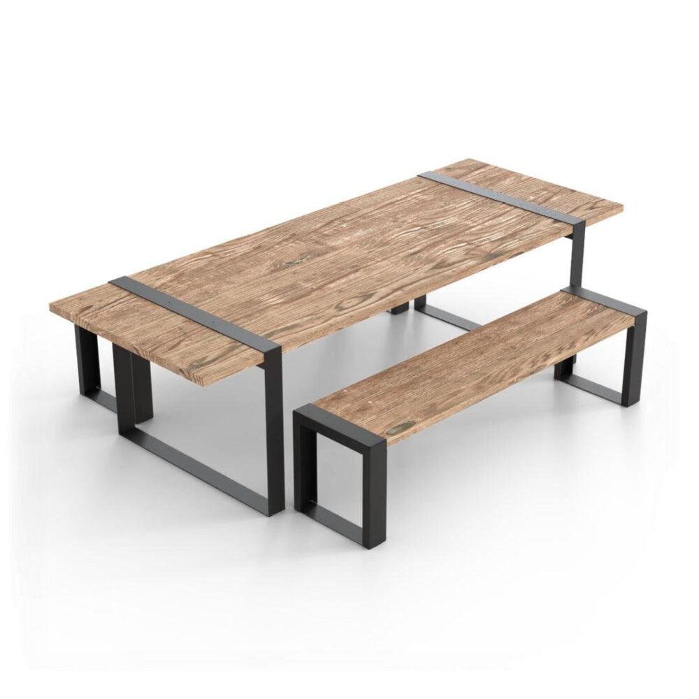 AVA25 Yana - 3 Parça Uzun Yemek Masası Takımı